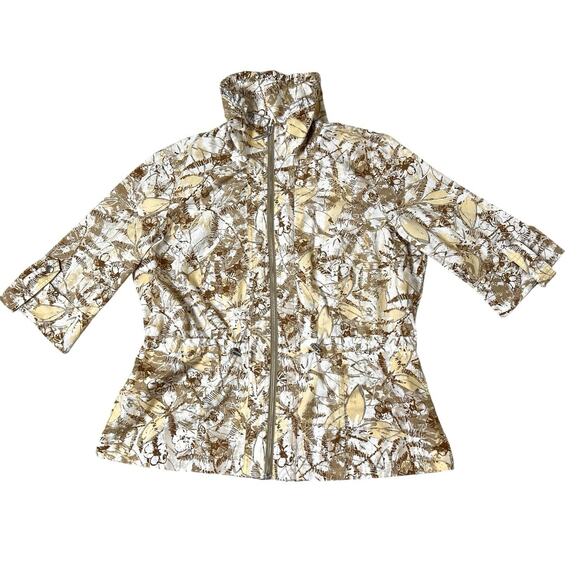 Vintage Westbound Jacket Size Large Tab Sleeve Ruffle Neck Full Zip Lightweight - Picture 8 of 14